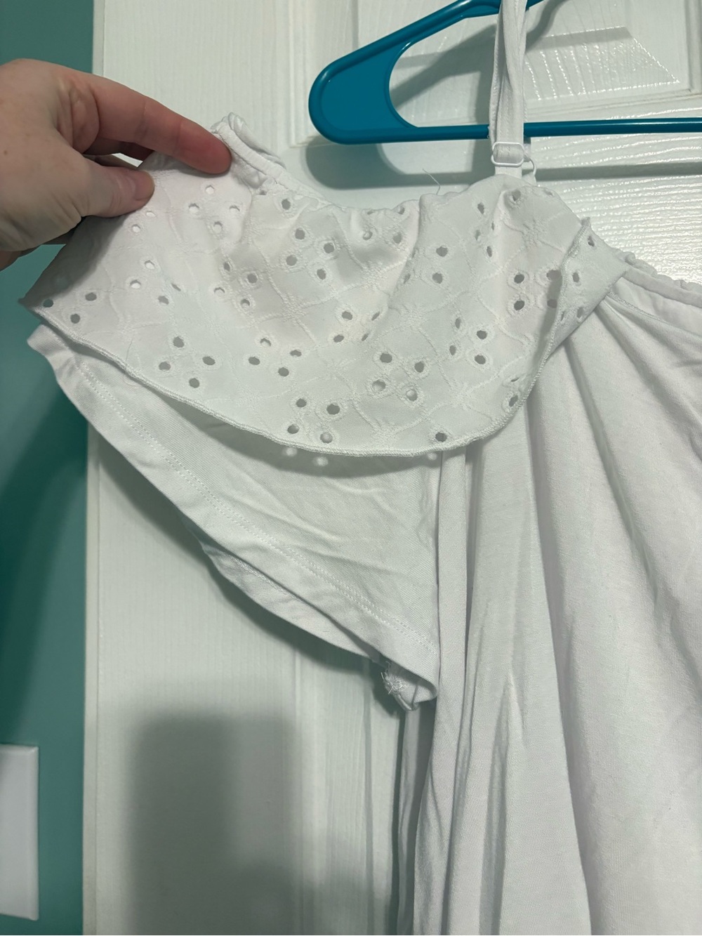 Torrid Super Soft Cold Shoulder Eyelet Ruffle crop Top - Picture 2 of 3